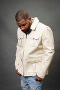 Men's Safari Leather Jacket [Beige]