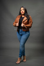 Women's Jay Leather Biker [Caramel Crunch]