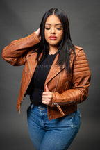 Women's Jay Leather Biker [Caramel Crunch]