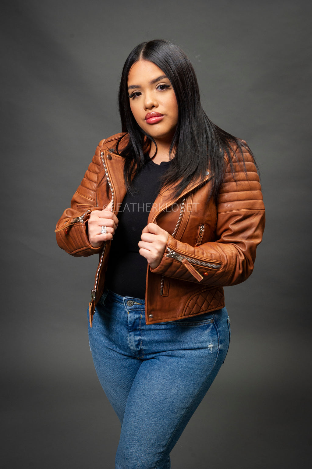 Women's Jay Leather Biker [Caramel Crunch]