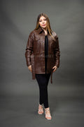 Women's Leather Shirt [Chocolate]