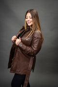 Women's Leather Shirt [Chocolate]