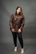 Women's Leather Shirt [Chocolate]