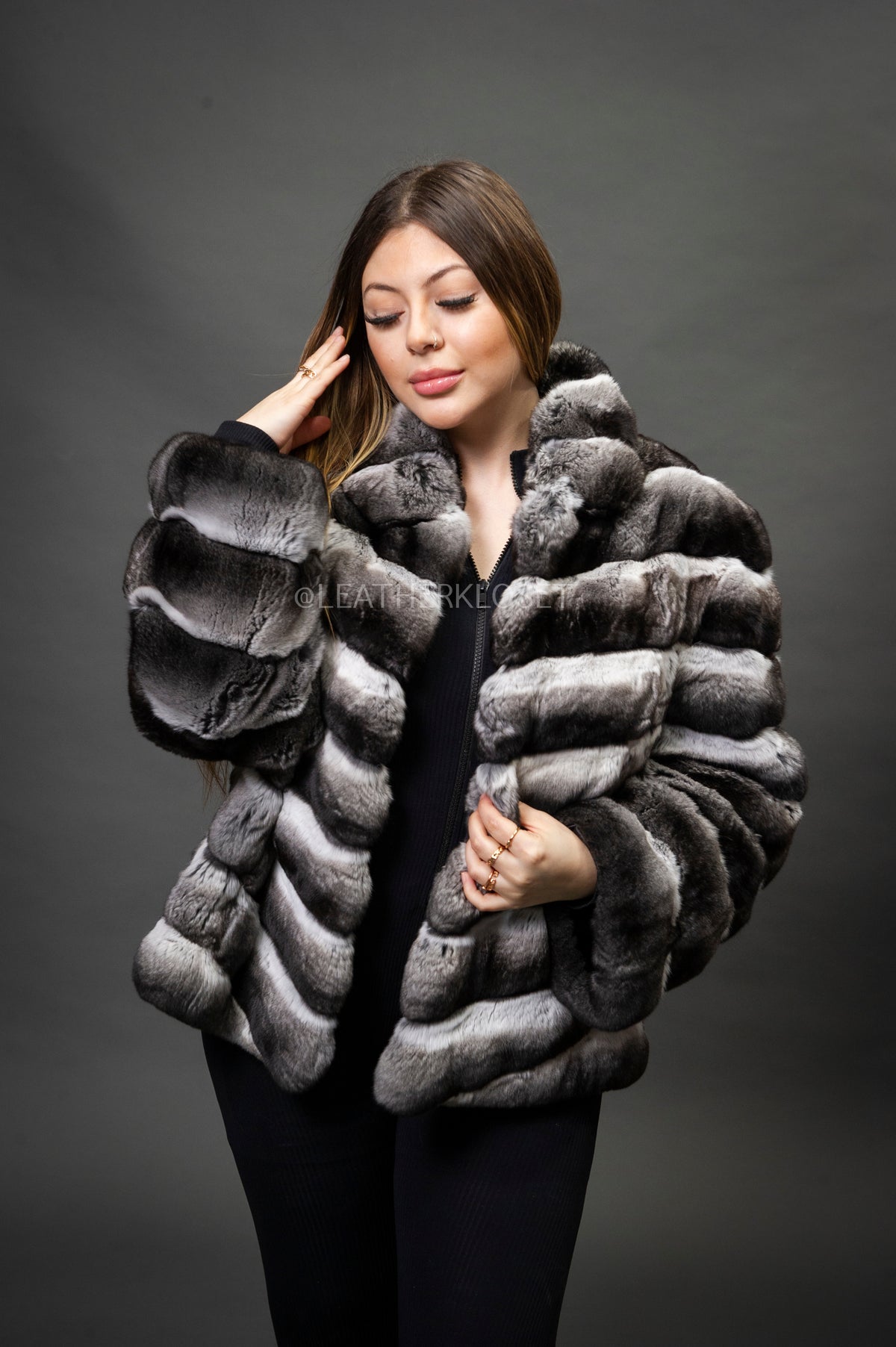 Women's Chinchilla Bomber Jacket