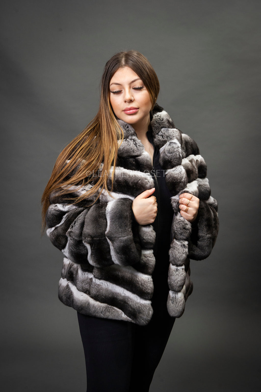 Women's Chinchilla Bomber Jacket