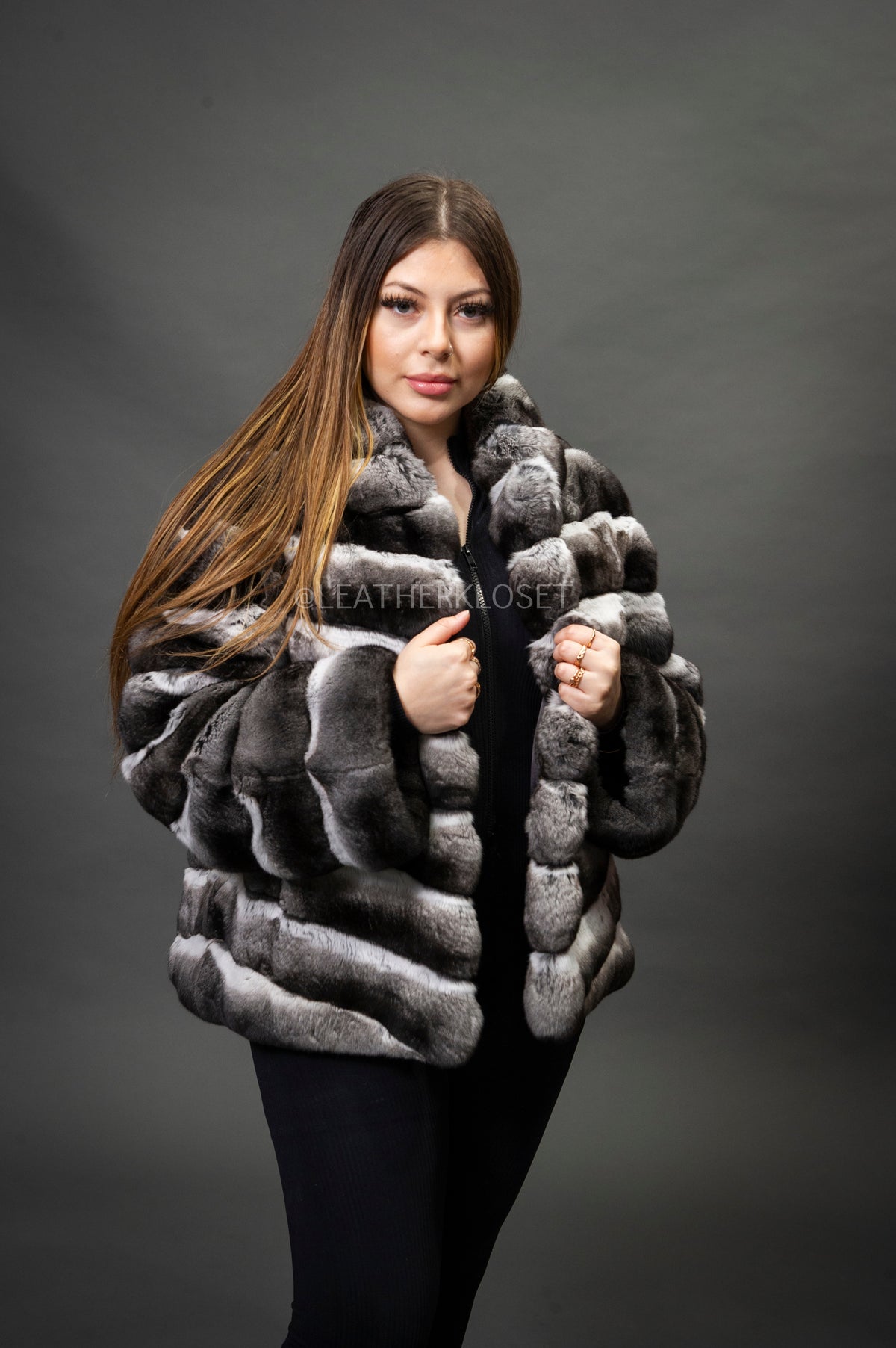 Women's Chinchilla Bomber Jacket