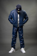 Men's Lucas Jacket & Leather Jean Pants [Navy]