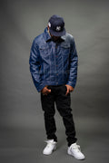 Men's Dylan Jacket Navy Blue Leather