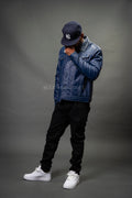 Men's Dylan Jacket Navy Blue Leather