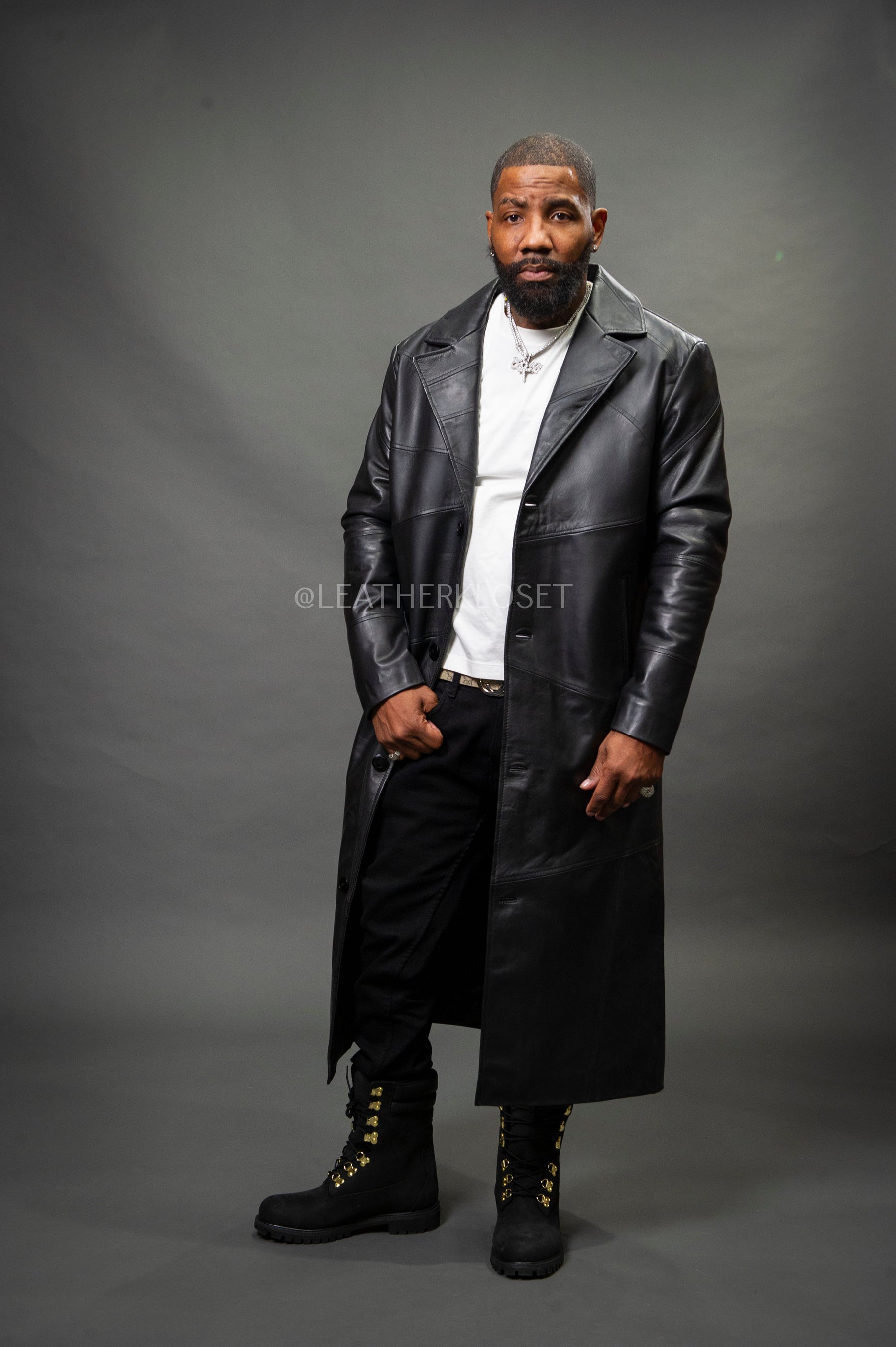 mens leather dress coat MEN LEATHER- BLAZER (BLACK)
