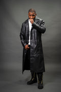 Men's Leather Unnameable Trench Coat [Black]