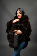 Women's Mink Poncho With [Brown]