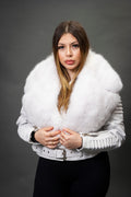 Women's Trey Biker White Oversized Fox Collar [Pure White Fox]