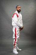Men's Liam Leather Track Suit [White/Red]