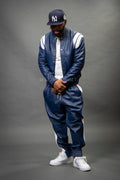 Men's Liam Leather Track Suit [Navy/White]