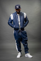 Men's Liam Leather Track Suit [Navy/White]