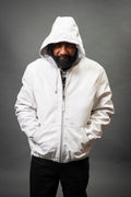 Men's Leather Hoodie [White]