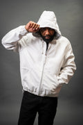 Men's Leather Hoodie [White]