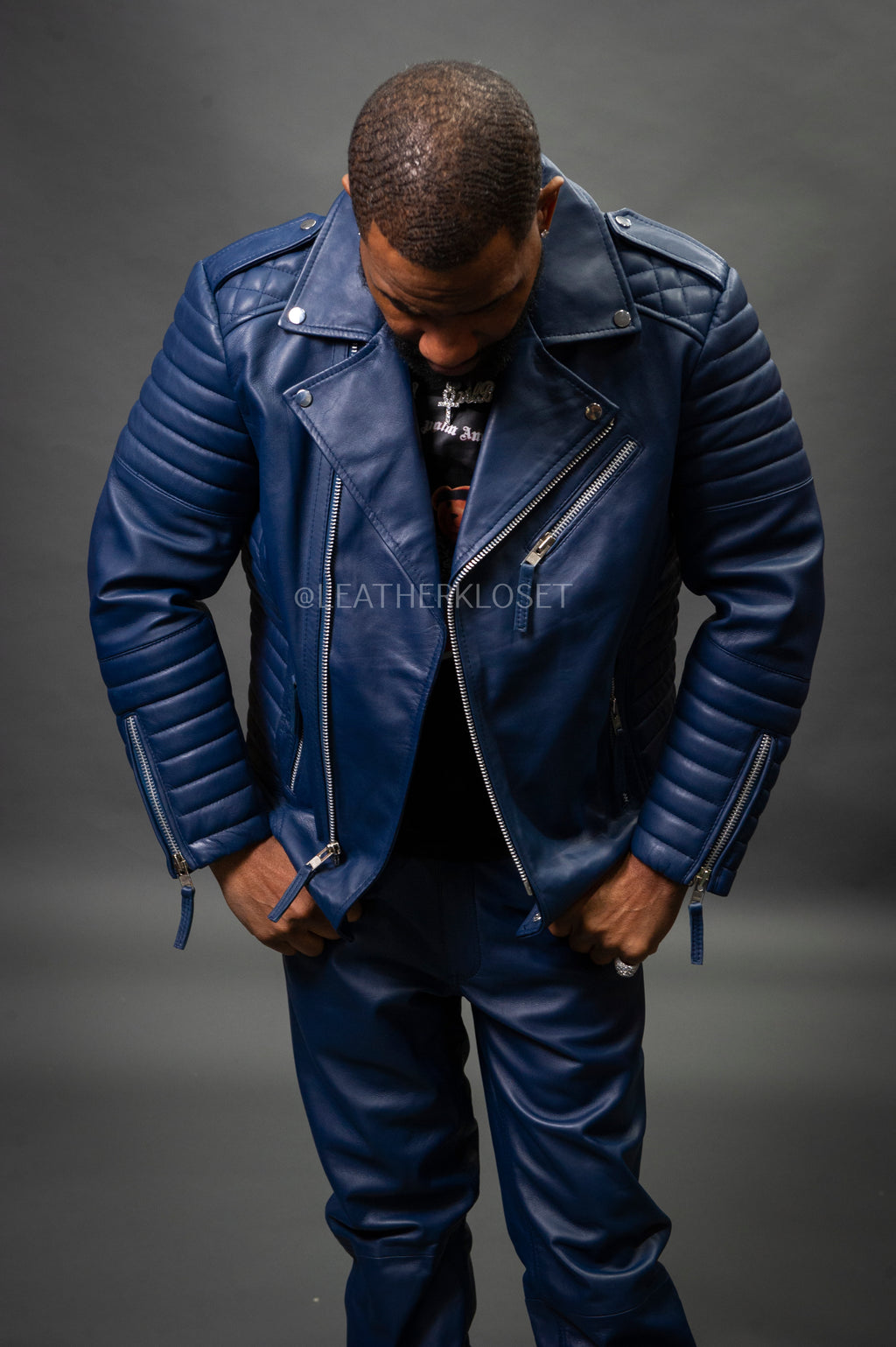 Men's Jay Biker Jacket [Navy Blue]