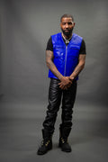 Men's Leather Brooklyn Vest [Royal Blue]