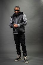 Men's Leo Bomber Sheepskin Shearling Jacket [Black]