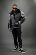 Men's Leo Bomber Sheepskin Shearling Jacket [Black]