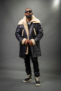 Men's Nolan Sheepskin Shearling Coat [Black/Beige]