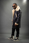 Men's Nolan Sheepskin Shearling Coat [Black/Beige]