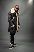 Men's Nolan Sheepskin Shearling Coat [Black/Beige]