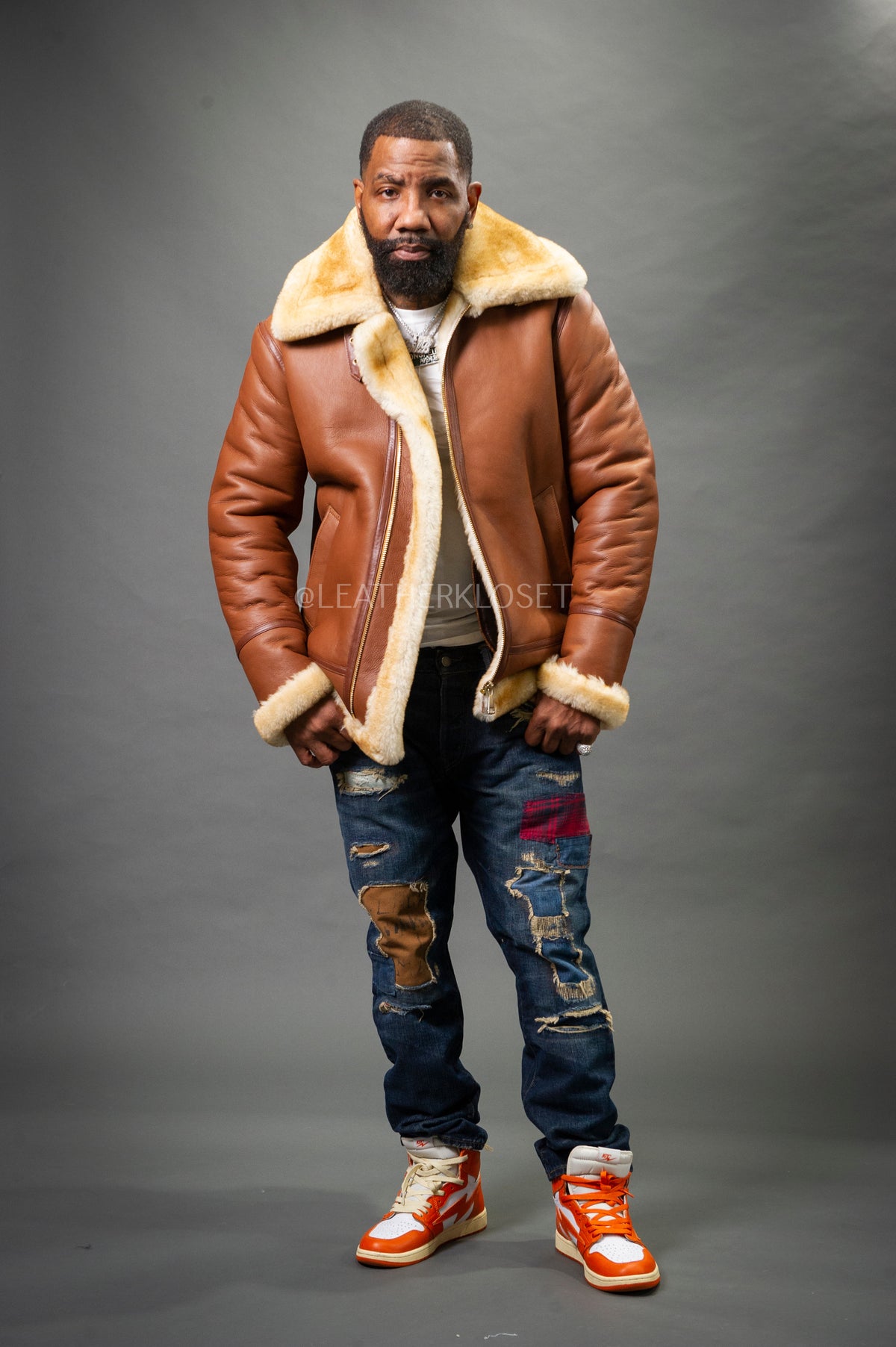 Men's B-3 Bomber Classic Sheepskin Shearling [Tan Napa]
