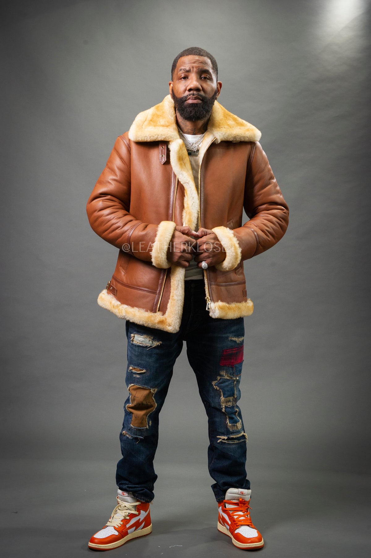 Men's B-3 Bomber Classic Sheepskin Shearling [Tan Napa]