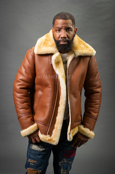 Men's B-3 Bomber Classic Sheepskin Shearling [Tan Napa