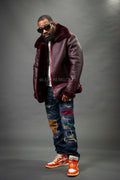 Men's B-3 Bomber Classic Sheepskin Shearling [Burgundy]