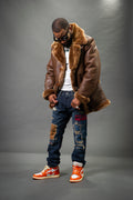 Men's Asher Sheepskin Shearling Coat [Chocolate]