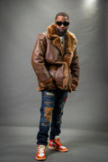 Men's Asher Sheepskin Shearling Coat [Chocolate]