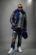 Men's B-3 Bomber Classic Sheepskin Shearling [Navy]