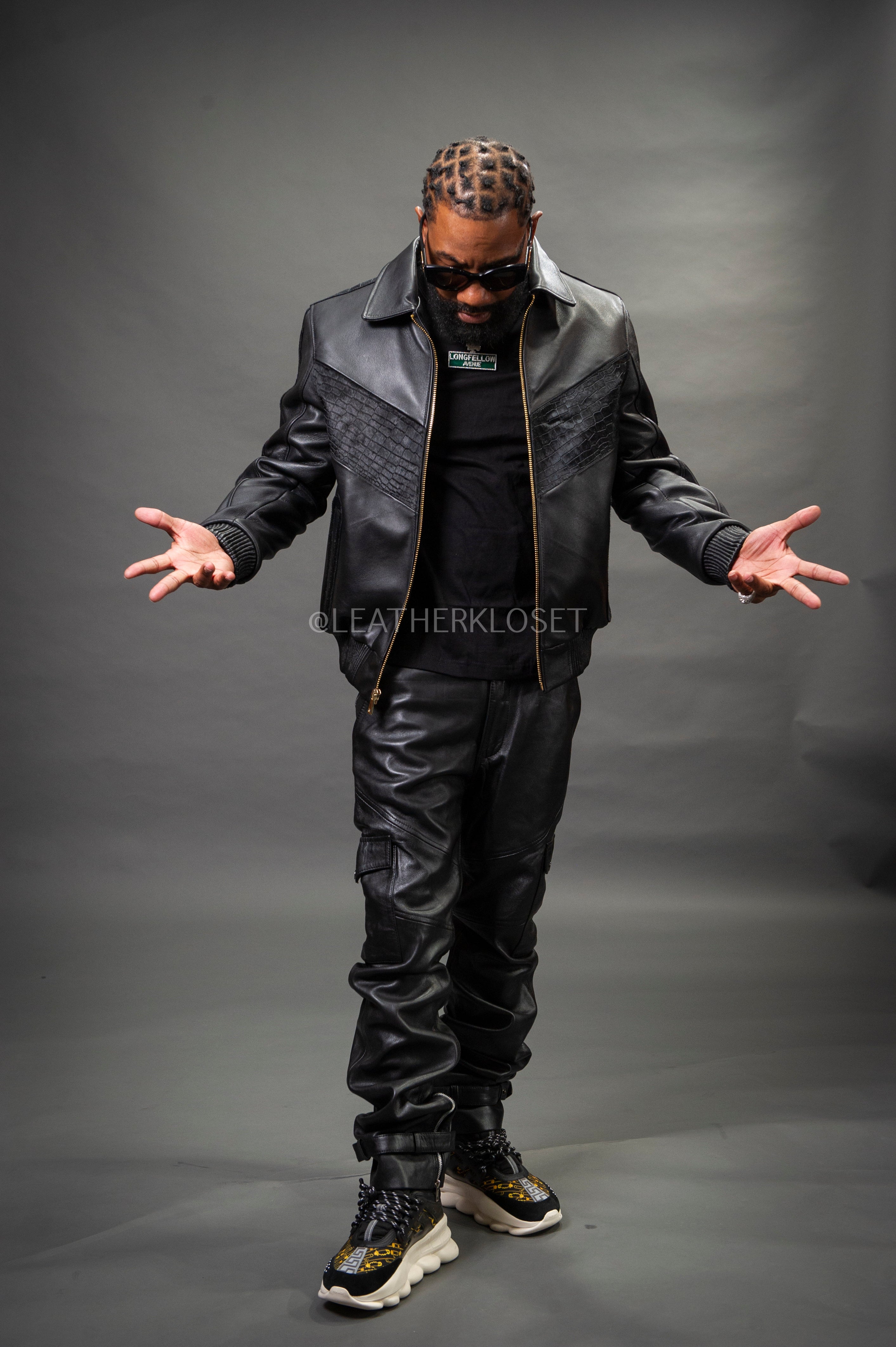Men's Real Pony And Leather Bomber Jacket [Black] – LeatherKloset