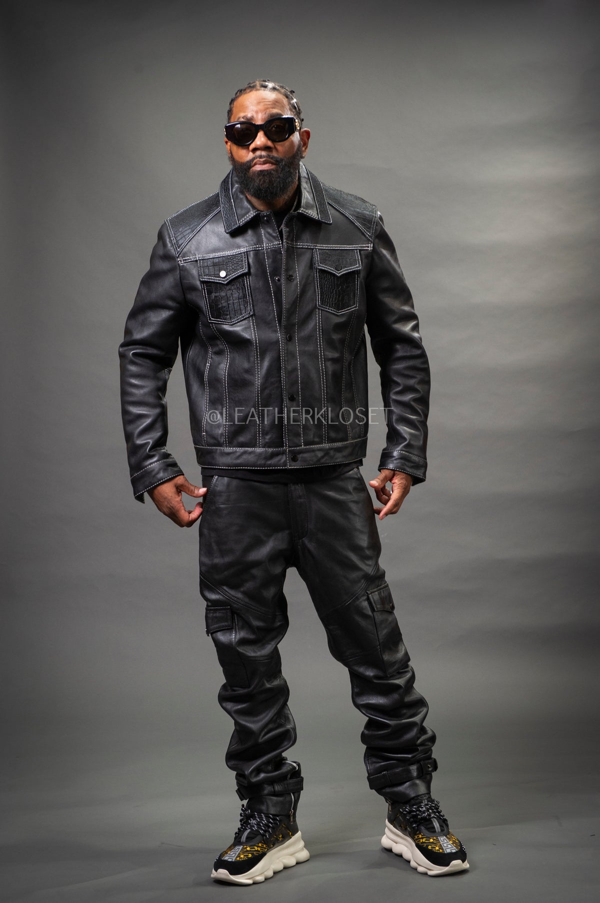 Men's Dylan Leather And Pony Combo [Black]