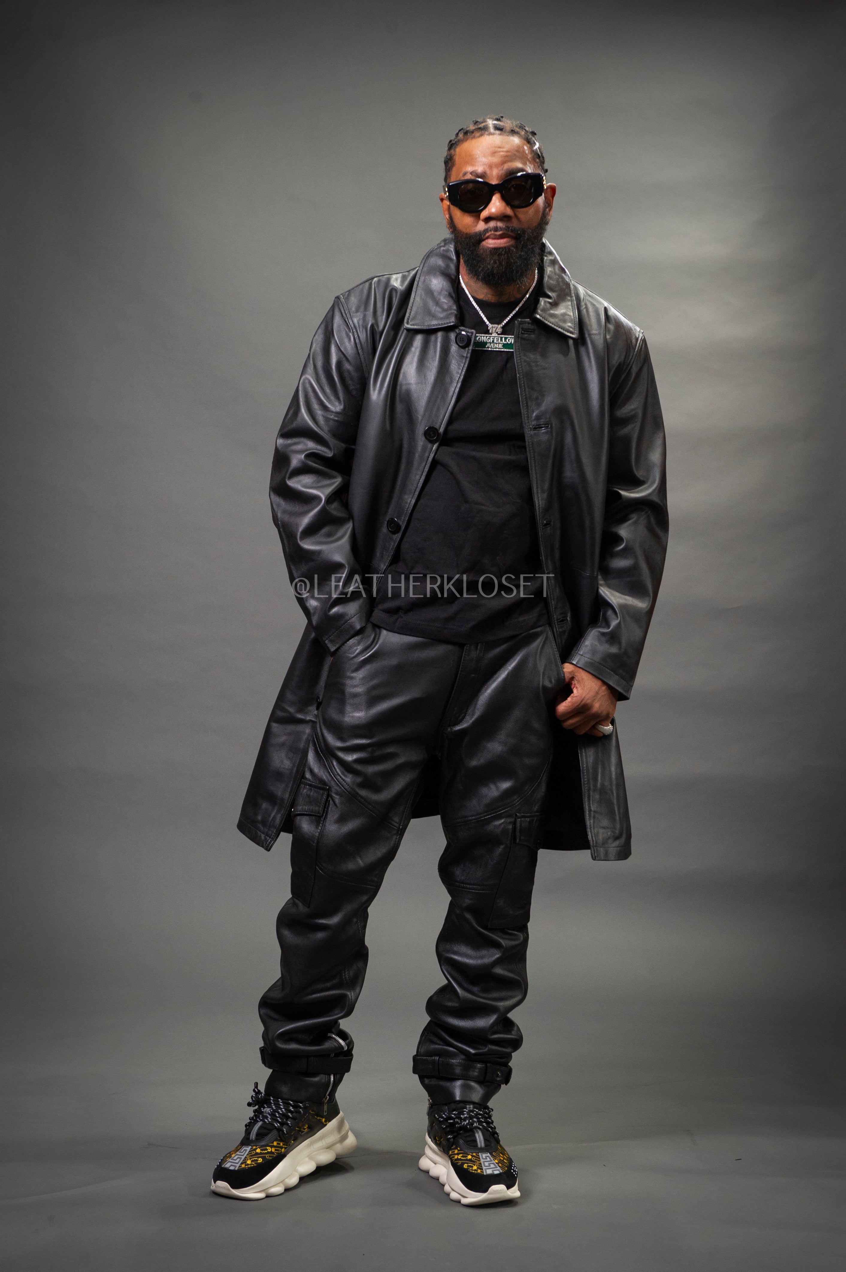 Men's Leather Single Breast Car Coat [Black] – LeatherKloset