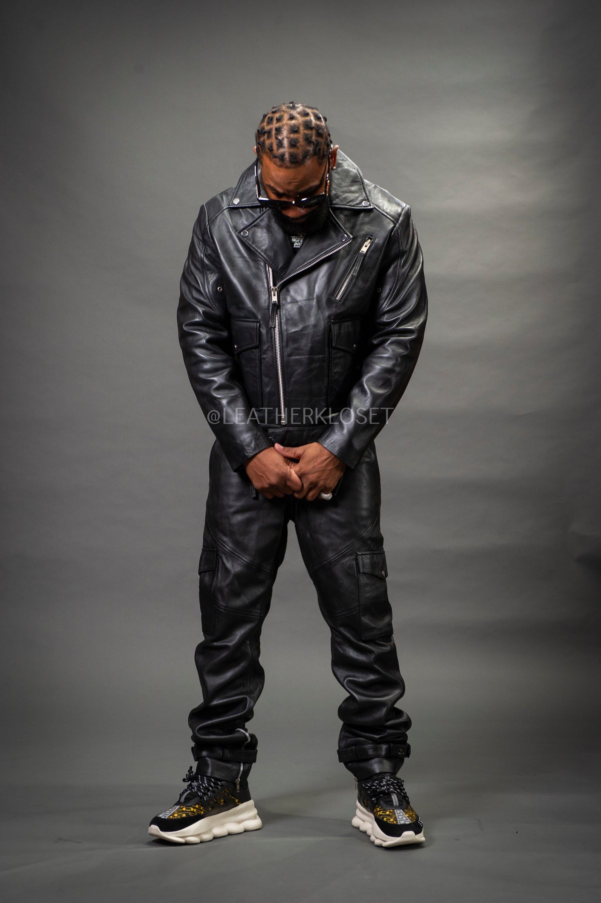 Men's Kia Classic Leather Biker Jacket [Black]