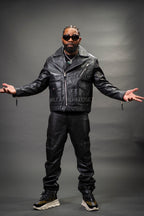 Men's Kia Classic Leather Biker Jacket [Black]