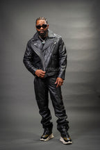 Men's Kia Classic Leather Biker Jacket [Black]