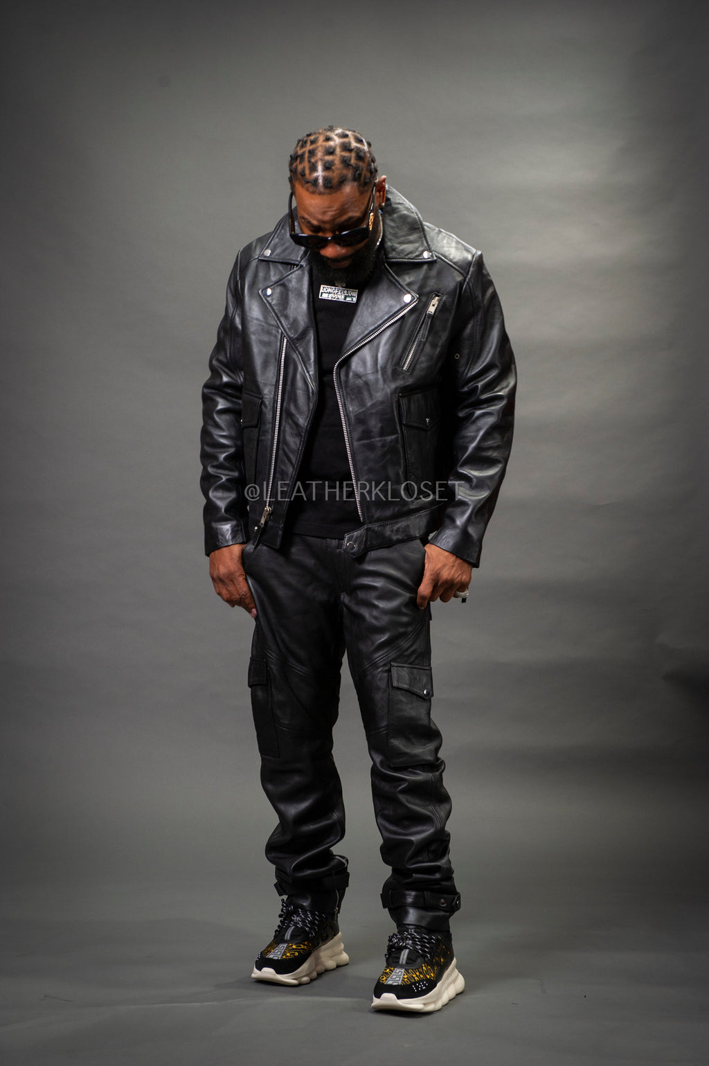 Men's Kia Classic Leather Biker Jacket [Black]