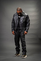 Men's Kia Classic Leather Biker Jacket [Black]