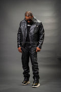 Men's Classic Leather Biker Jacket [Black]