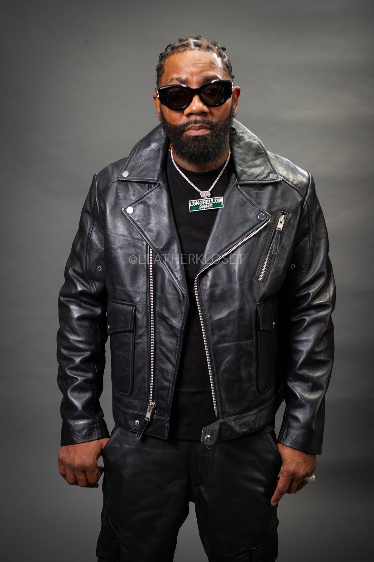 Men's Kia Classic Leather Biker Jacket [Black]