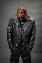 Men's Kia Classic Leather Biker Jacket [Black]