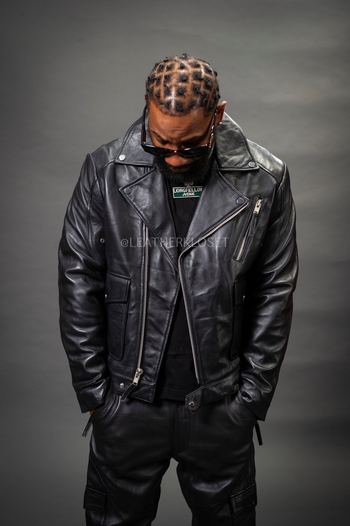 Men's Kia Classic Leather Biker Jacket [Black]