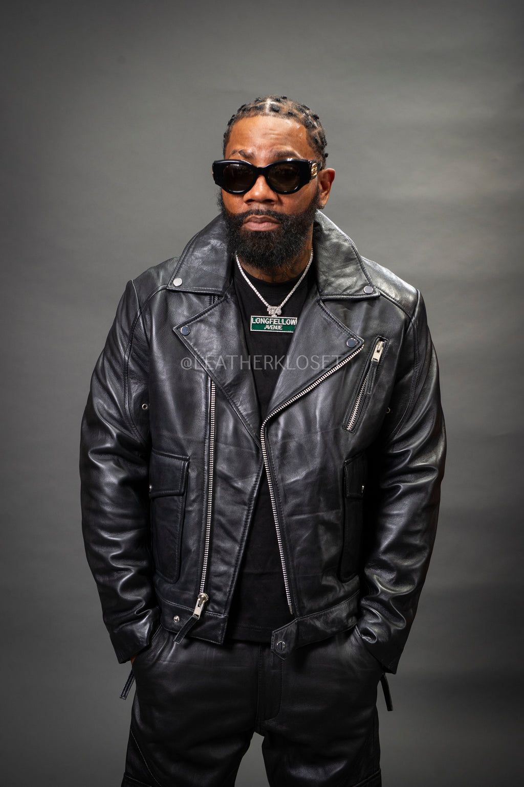 Men's Kia Classic Leather Biker Jacket [Black]