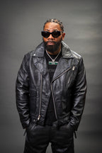Men's Kia Classic Leather Biker Jacket [Black]